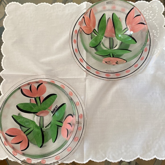 Kosta Boda pink, tulip bowls (set of 2) - Picture 7 of 7